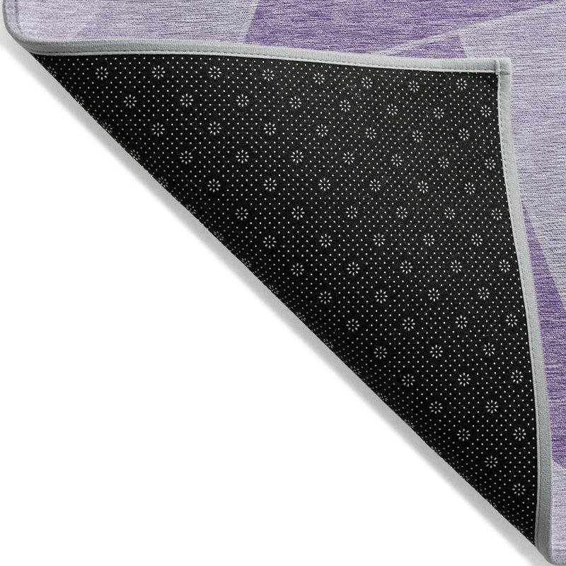 3' X 5' Lilac And Purple Geometric Washable Indoor Outdoor Area Rug