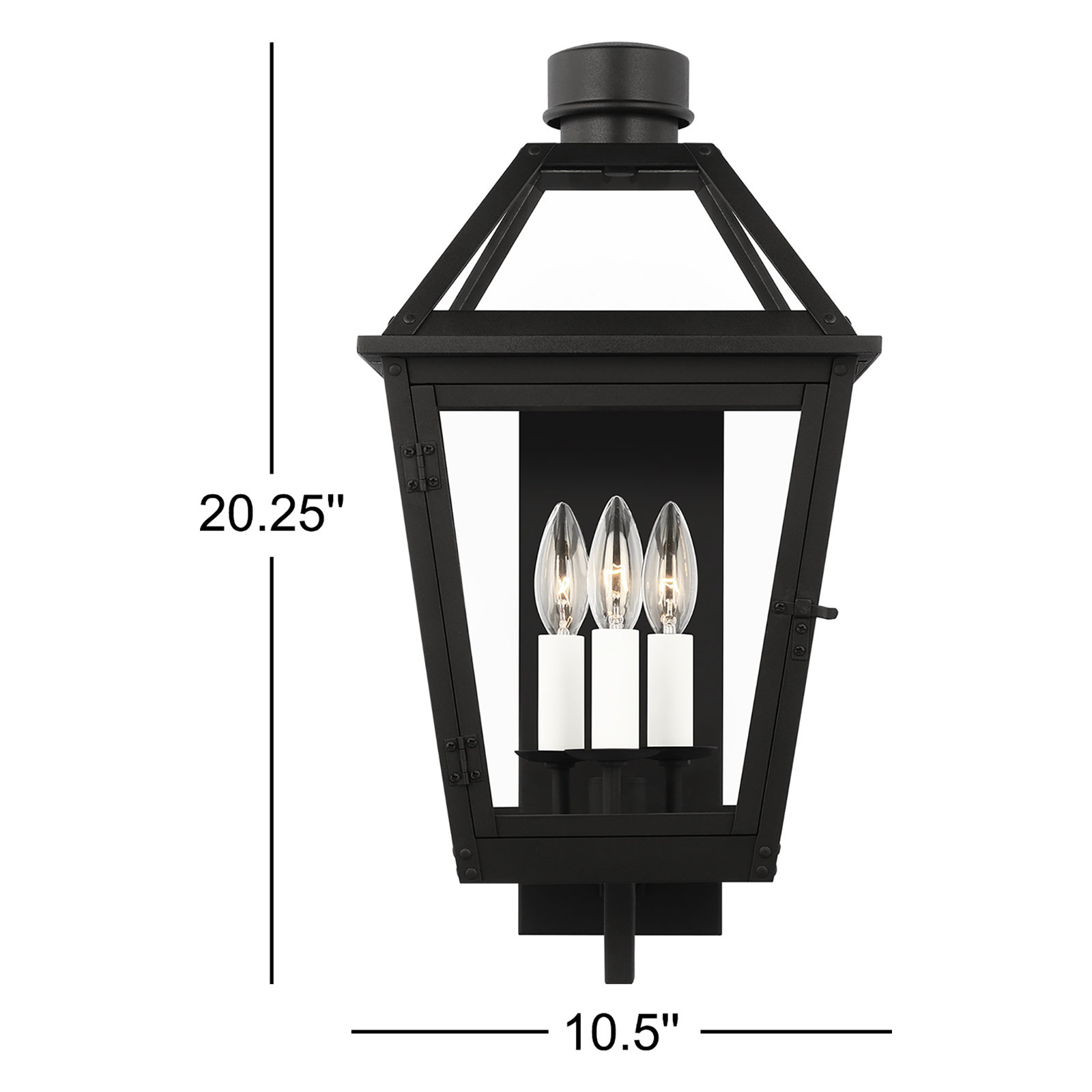 3 Light Empire Outdoor Composite Wall Light, Textured Black