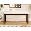 Banc de style Mid-Century moderne de 38 pouces avec siège rembourré en lin beige et pieds en bois d'hévéa massif pour l'extrémité de la chambre à coucher, le couloir et la salle à manger-785440403