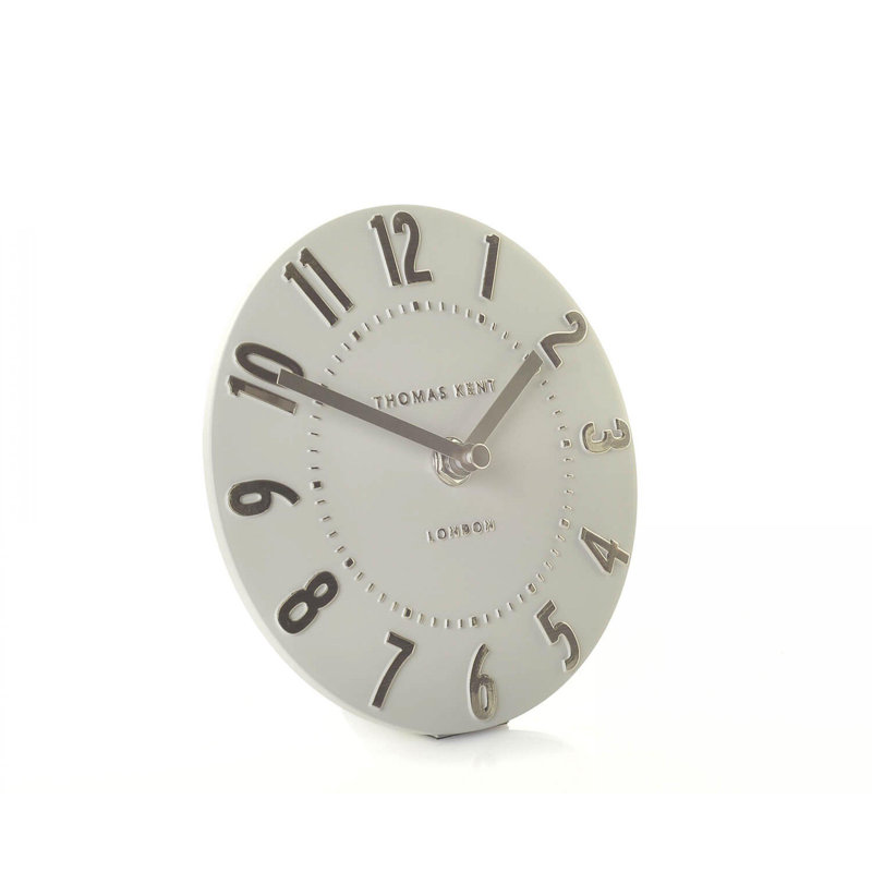 Mulberry Modern & Contemporary Analogue Metal Quartz Movement / Crystal Tabletop Clock, Silver