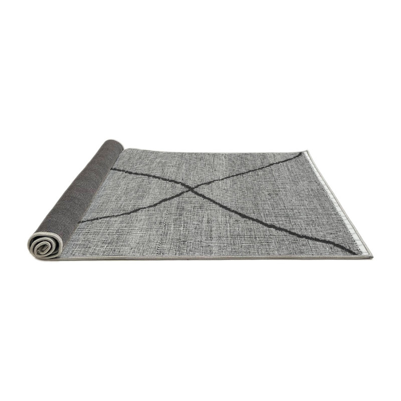 Tapis carré gris en laine / polyester tissé à la machine 5 pi x 5 pi