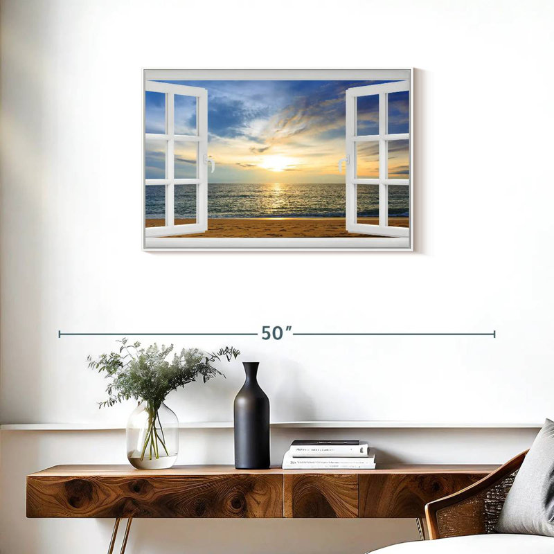 Fenêtre à Bleeker éthéré, Cadre flottant blanc, 31 po x 21 po