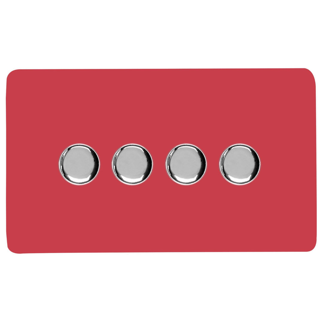 Trendi Switch 4 Gang 1 or 2 way 100w Rotary LED Dimmer Light Switch