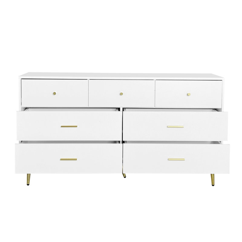Wood Frame Dresser, Bedroom Dresser With Seven Storage Drawers