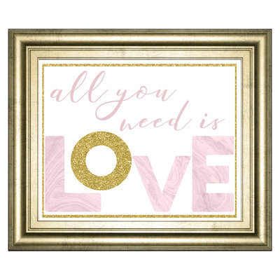Art mural Love, 22 po x 26 po, cadre doré