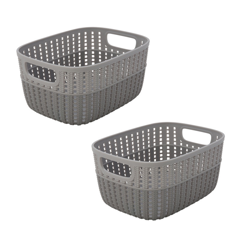 Simplify Plastic Basket, Grays