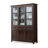American-Style Vintage Mahogany Bookcase With Glass Doors And Three Shelves
