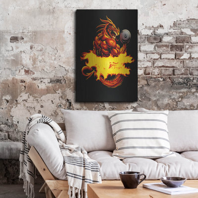 Art mural en métal Trinx «Dragonfire Logo Fire» par Flyland Designs