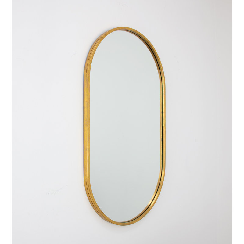 Tuma Oval Metal Mirror, Gold