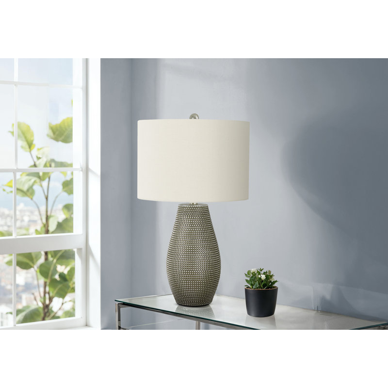 Lighting, H 24 ", lampe de table, contemporaine, Gris
