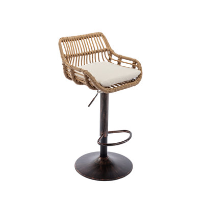 Tabourets de bar à hauteur ajustable en rotin - Design classique moderne, polyvalent pour la maison / café / restaurant
