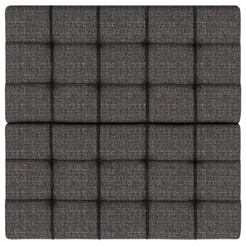 Ebony Tweed Tufted Square Storage Ottoman Coffee Table