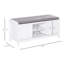 Repose-pieds de rangement pour hall d'entrée avec portes coulissantes, tablettes réglables, 6 compartiments, siège rembourré, peut contenir 10 paires-548349934