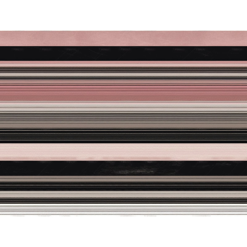 Horizontal Stripes Machine Printed Duvet Cover, Twin Duvet Cover, Black/Pink