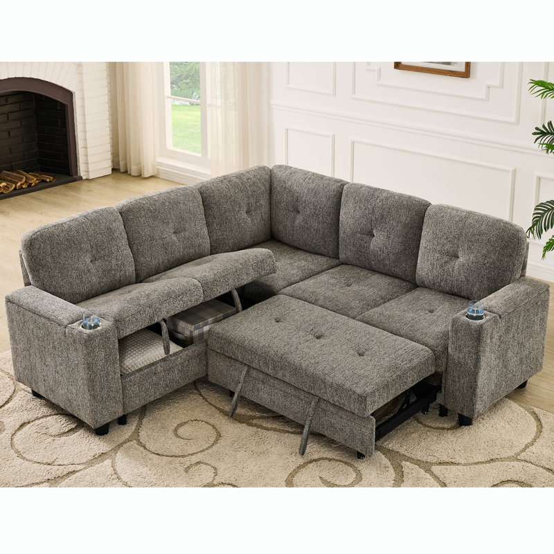 5 Seat Reversible L Shaped Sleeper Sofa