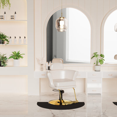 Fauteuil de salon professionnel Inbox Zero avec coussin de siège confortable, rembourrage d'éponges de qualité supérieure, dossier ergonomique, fauteuil styliste pivotant à 360 °, capacité de poids de 440 lb