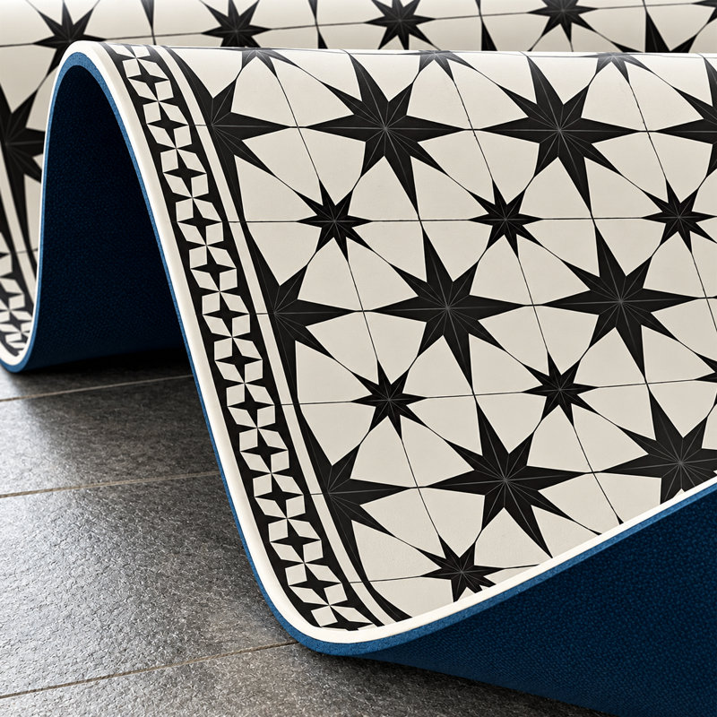 NightSky Black Cushioned Kitchen Mat, Rectangle 2' x 4'