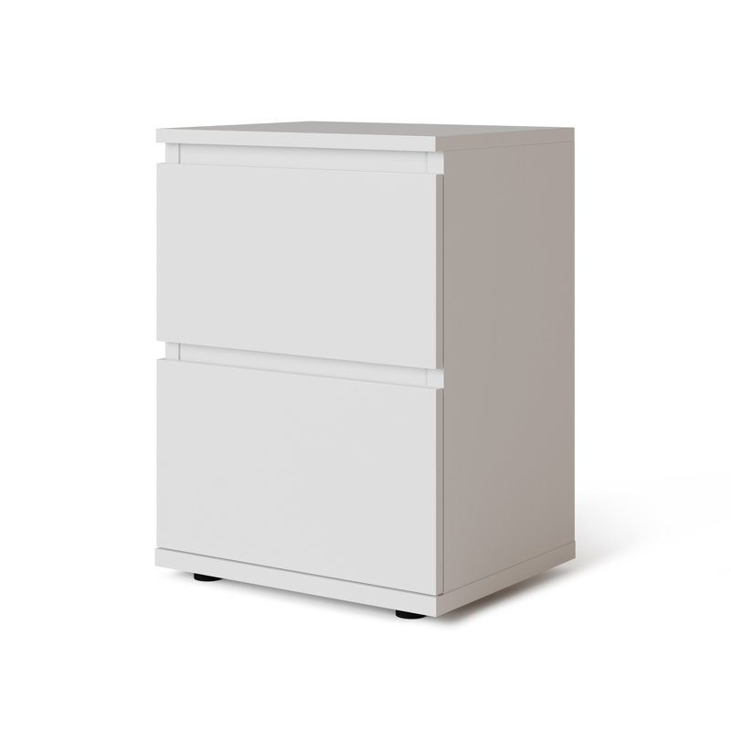 Baptistine 36cm W Particle Board / Chipboard Bedside Table, White