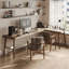 Light-walnut L-Shaped Solid Wood desk-639359405-639359406