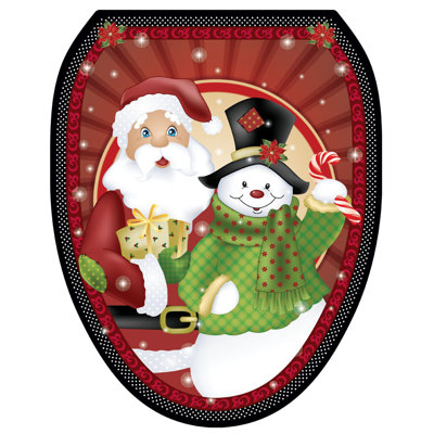 Décalcomanie de siège de toilette de Noël père Noël bonhomme de neige - couvercles de toilette en vinyle
