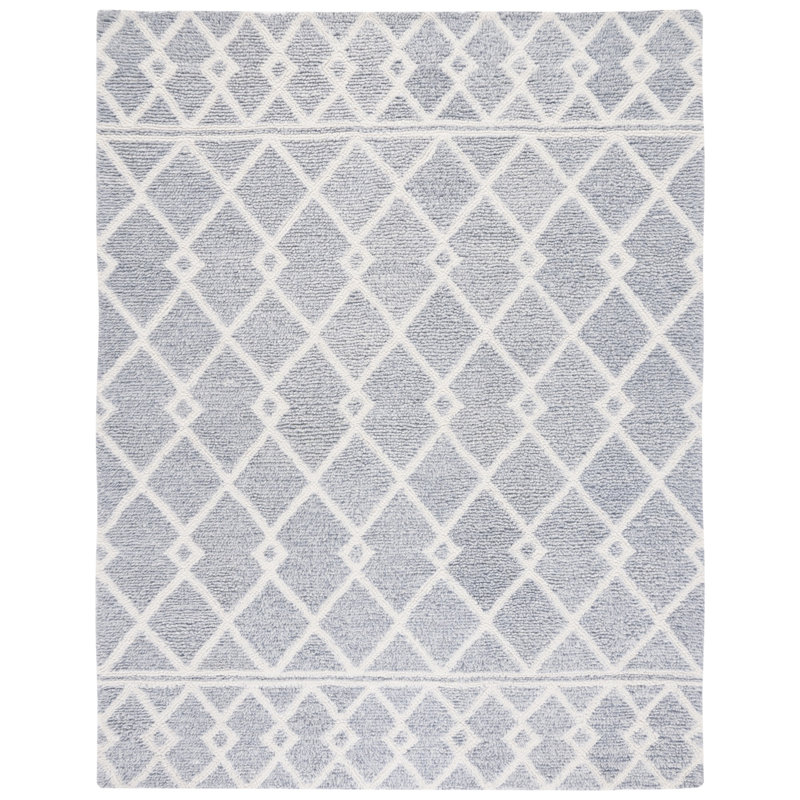 Vermont Hand Tufted New Zealand Wool And Cotton With Latex Geometric Rug, Rectangle 8' x 10'