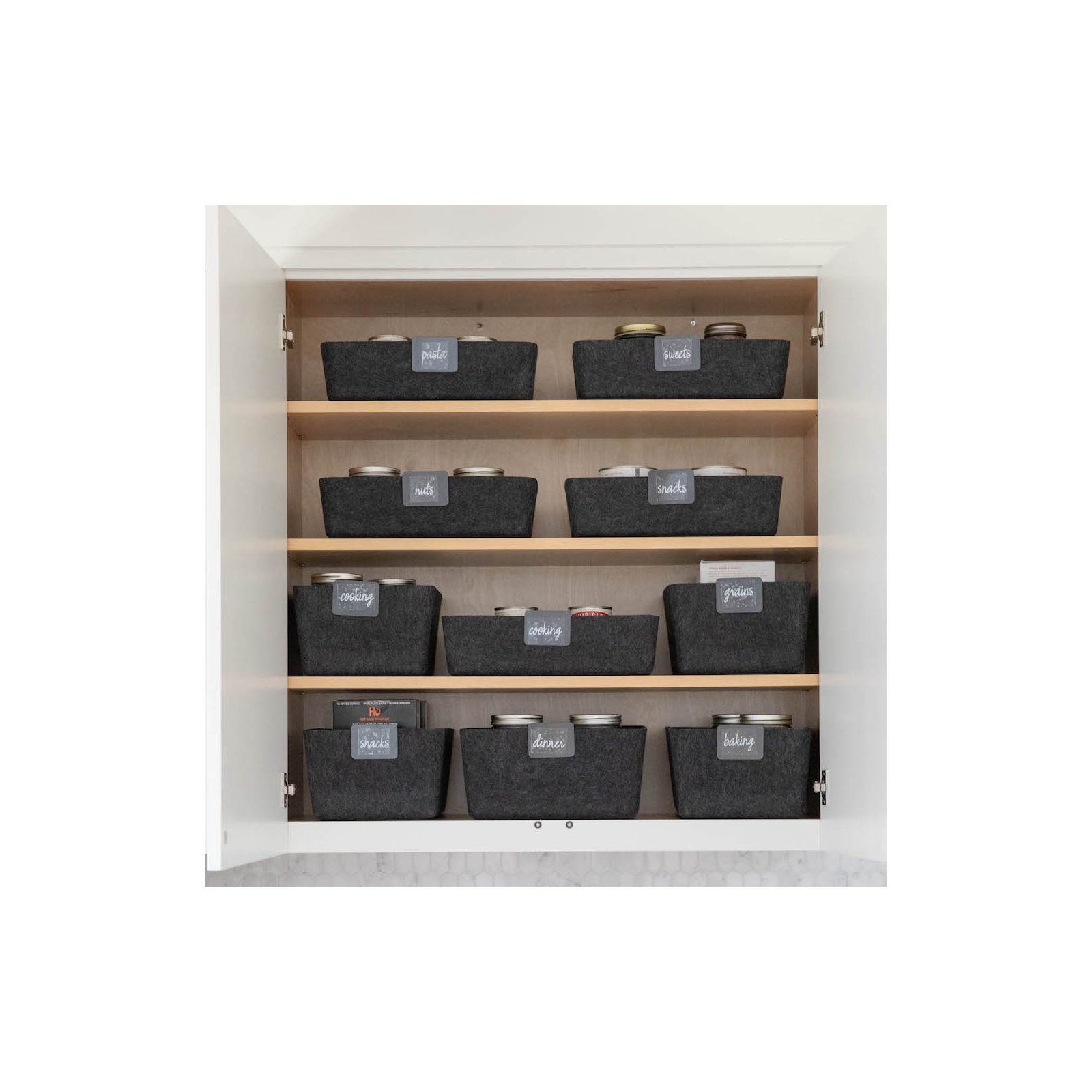 Sculpted Felt Storage Wide Bin, Carbon