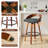 Swivel Bar Stools Set Of 2, 24.6" Counter Height Bar Stools, Mid-Century Modern Upholstered Walnut Barstools With Curved Back And Footrest, Suitable For Kitchen Island Counter, Grey-1341501097