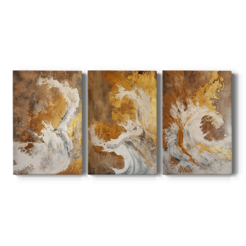 ABSTRACT Series CDXLII - Toile tendue sur mesure - 3 pièces, H 12 po x l 24 po