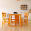 Ensemble de table de salle à manger 60 pièces 5 pièces avec tablettes de rangement à 3 niveaux et 4 chaises rembourrées Farmhouse-793751606