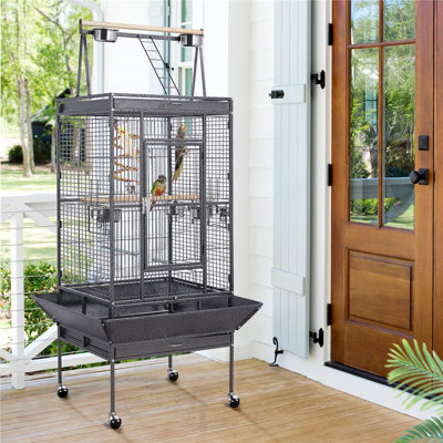 Wrought Iron Rolling Large Parrot Bird Cage