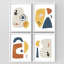 Multicolore encadré, ensemble de galerie d'art encadré, collage, Mid-Century des années 1960, symbole, formes abstraites, formes décoratives, multicolore pour le salon, le bureau et la chambre à coucher-116539051