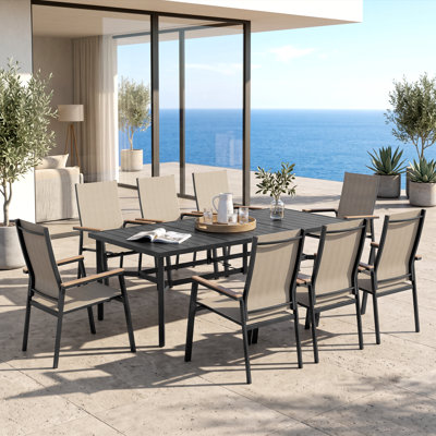 Romio 8 - Person Patio Dining Set with Rectangular Table