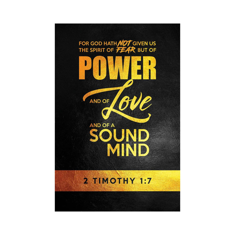 2 Timothée 1: 7 verset biblique par Adrian Baldovino - Giclée sur toile tendue avec châssis, H 12 po x l 8 po x P 0,75 po