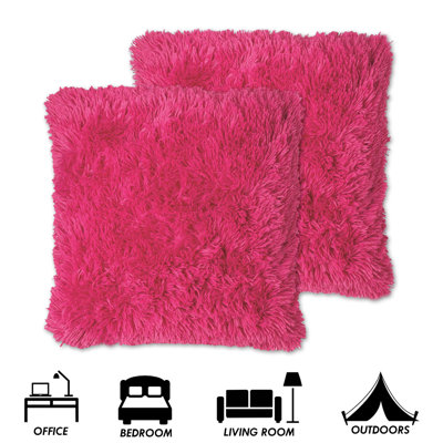 Faux Fur Reversible Throw Pillow