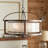 Dark Bronze 26"H 5 Light Round Chandelier With Organza Shades E12 60W Wood Metal 6 Foot Chain