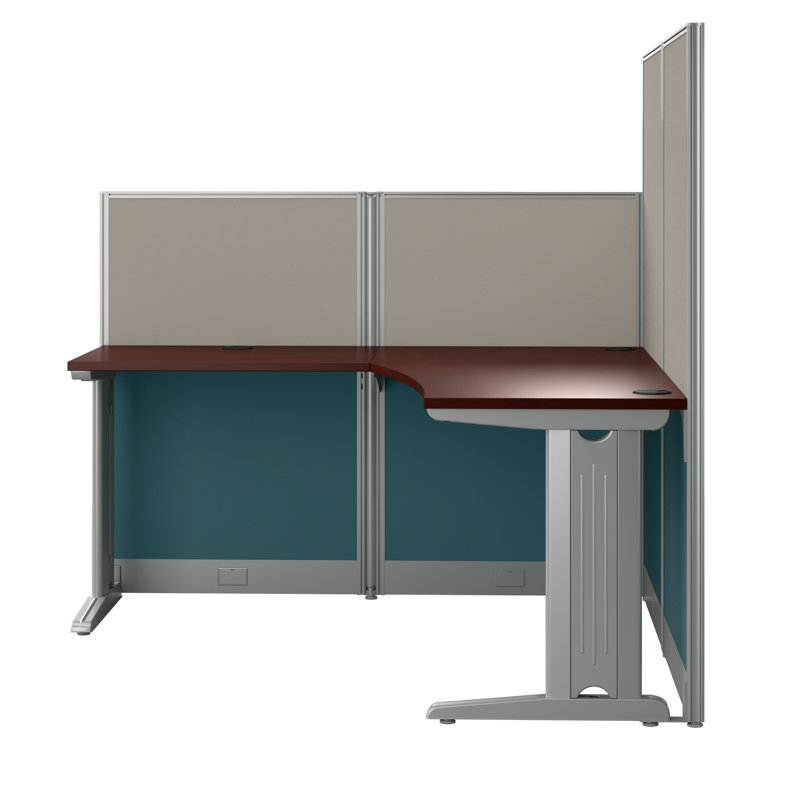 Bureau en poste de travail en L, Cerisier hansen