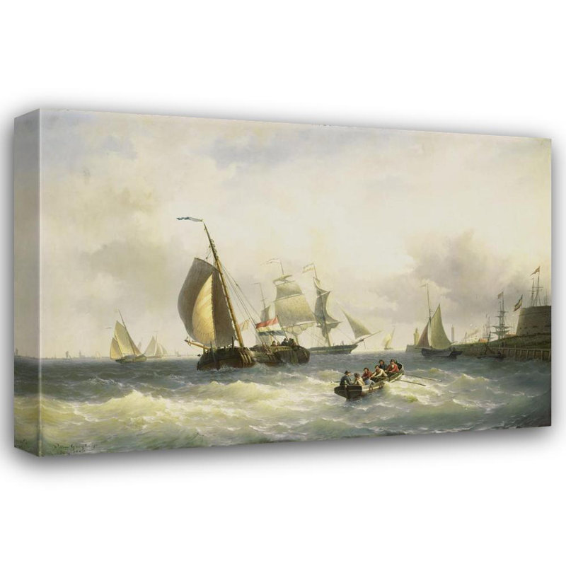 "Anchorage at Bremerhaven" par william gruyter jr - Art mural sur toile tendue avec châssis, H 18 po x l 14 po
