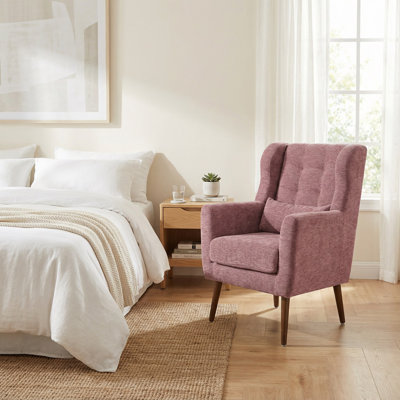 Méridienne contemporaine de style Mid-Century avec coussin décoratif, fauteuil de salon ergonomique pour lire et se détendre