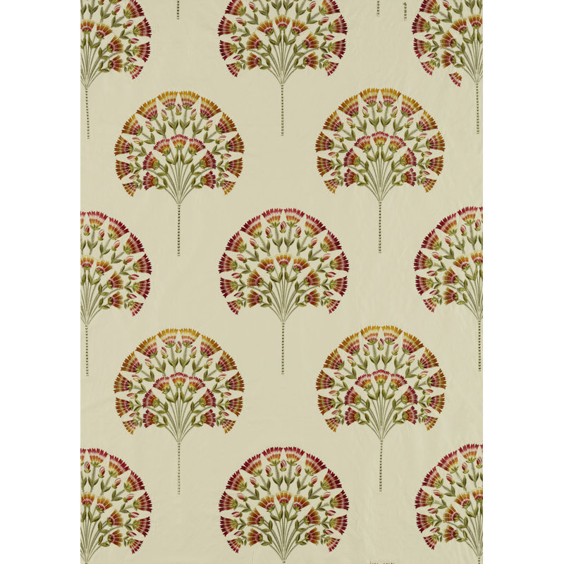 Wild Tulip Fabric, Red/Green/Beige