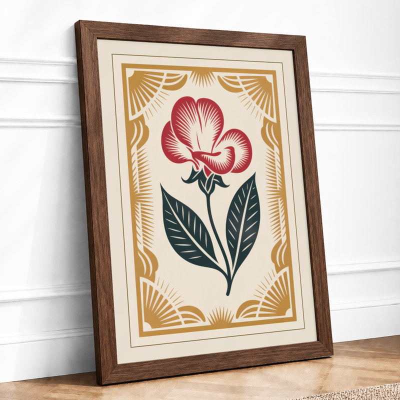 Framed Study Botanical - Framed Print, A2 - 59.4 x 42.0 cm, Walnut