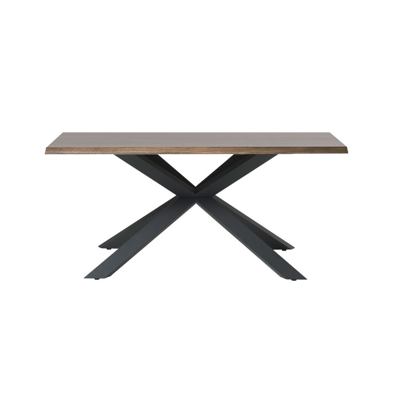 Extendable Oak Metal Base Dining Table