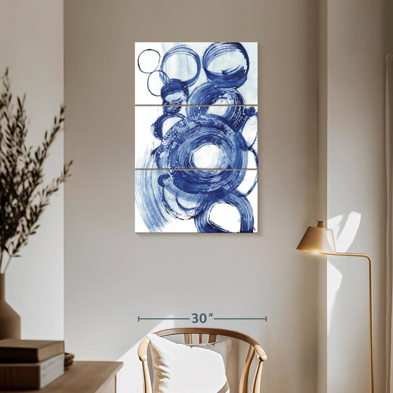 Avery Blue Circle Study II, 57" H x 36" W