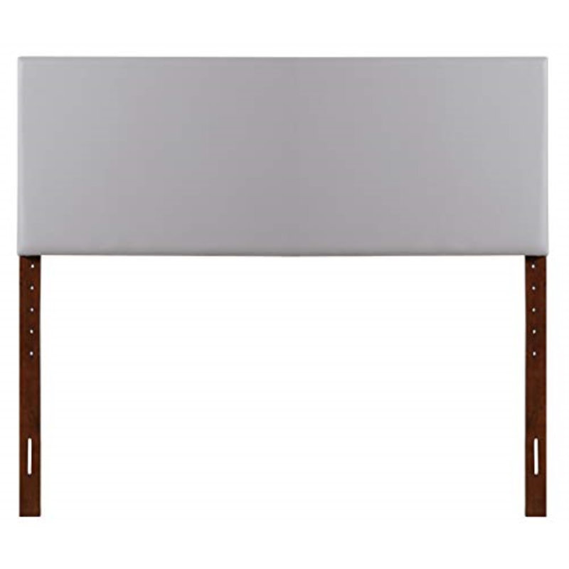 Upholstered Headboard, Light Gray Faux Leather, Full
