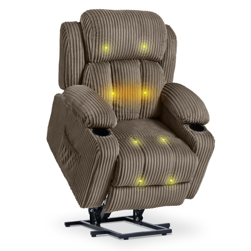Power Lift Recliner Chair For Elderly, Khaki Corduroy
