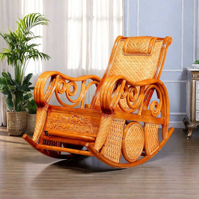 Chaise berçante en rotin décontractée Balcon
