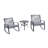2-Person Outdoor Patio Bistro Metal Rocking Conversation Set With Table