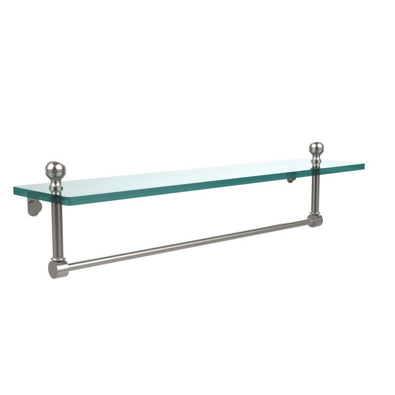 Morosini Bracket Shelf with Towel Bar, Satin Nickel