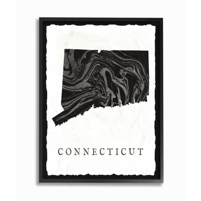 « marbleed paper connecticut state silhouette », impression