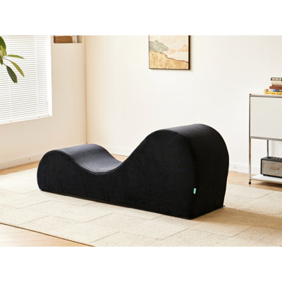 Chaise longue confortable, design ergonomique, mousse haute densité, housse noire amovible et lavable, ergonomique et relaxante, lavable à la machine.