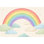 Papier peint pastel arc-en-ciel nuages dessinés à la main